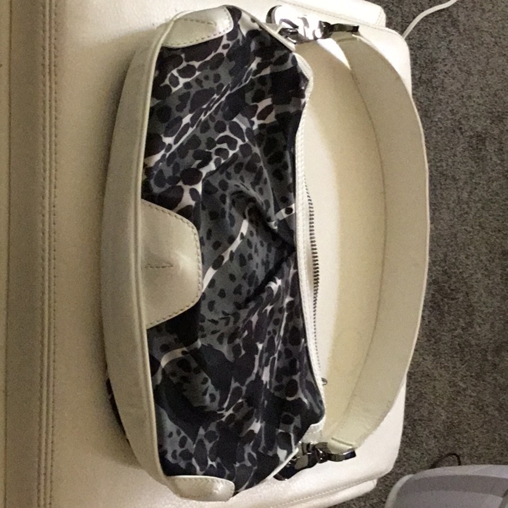 Burberry black and white foliage print purse